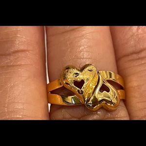 ❤️Sold❤️Solid gold 21k double heart